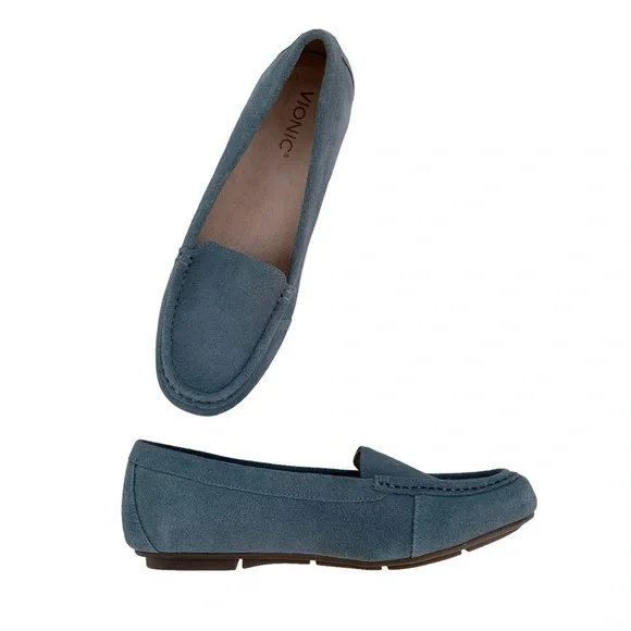 Vionic Debbie Light Blue Suede Loafer Slip On Shoes 9 - Picture 2 of 8